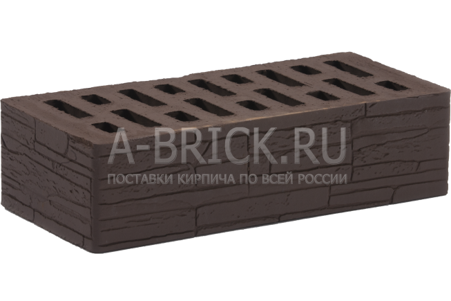 Аспк, г.Арск Кирпич облицовочный одинарный пустотелый арский керамический Дикий камень Шоколад, АСПК